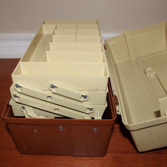 3/$55❤️vintage Plano 6303 Sturdy Three-Tiered Tackle Box Lockable Fishing USA - Picture 3 of 13